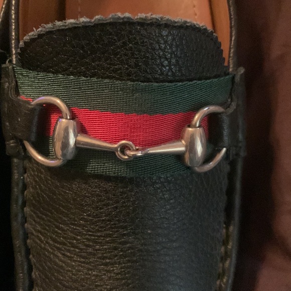 Gucci black leather horse it and web stripe de US main image 7